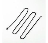 2MM 2.5MM 3.0mM Box Chains Stainless Steel Necklace DIY Long Necklaces Jewelry for Women Men Statement 45CM-75CM-BLACK-2MM-50CM