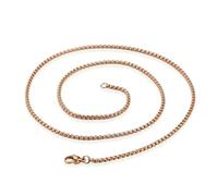 2MM 2.5MM 3.0mM Box Chains Stainless Steel Necklace DIY Long Necklaces Jewelry for Women Men Statement 45CM-75CM-ROSE GOLD-2MM-60CM