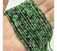 2mm 3.0mm 4.0mm Natural Stone Beads Faceted Green Malachite Turquoises Agates Quartz Spacer Beads for Jewelry Making DIY Accessries-Epidote-2mm About 180pcs