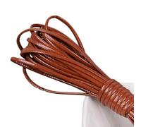 2mm*5m Faux Leather Cord Flat Leather String for Knitting DIY Crafts Making, Light Coffee