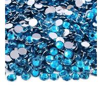 2mm-6mm Round Non Hotfix Glitter Bling Manicure Strass Silver Flatback Resin Rhinestones Glue On Beads Nailart Nail Gems DIY-Capri Blue-2mm 2500pcs