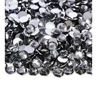 2mm-6mm Round Non Hotfix Glitter Bling Manicure Strass Silver Flatback Resin Rhinestones Glue On Beads Nailart Nail Gems DIY-Black Diamond-5mm 1500pcs
