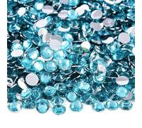 2mm-6mm Round Non Hotfix Glitter Bling Manicure Strass Silver Flatback Resin Rhinestones Glue On Beads Nailart Nail Gems Diy-Aquamarine-5mm 1500pcs