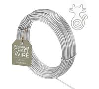 2mm Aluminium Wire for Craft - 12 Gauge Silver, 20m Roll - Thick Bendable Craft Wire 2mm - Metal Wires for Modelling, Sculpting, Armatures, Bonsai Training and Jewellery Making