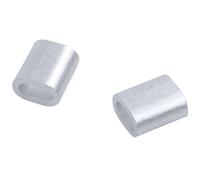 2mm Aluminum Double Hole Wire Rope Clamp Clip Sleeve 80 Pcs