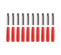 2mm Banana Plug Connectors Insulated High Accuracy Durable PA Copper Material Banana Female Socket Shrouded Protection for Electrical Testing Equipment 10Pcs (Red)