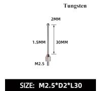 2mm Carbuncle Steel Head M2.5 Thread Micrometer Probe for Dial Indicator, Compatible with for CMM Touch Trigger Stylus, 0.01mm Resolution Metal Measurement(TUNGSTEN30MM)