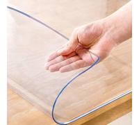 2mm Clear PVC Table Protector - Heavy-Duty -Tablecloth Cover, Waterproof & Wipeable Transparent Mat for Dining, Desk, Coffee Table - Heat Resistant, Custom Fit - Multi Sizes (100 x 240cm)
