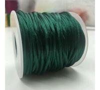 2mm Colorful Rattail Satin Cord Thread Chinese Knot Macrame Bracelet Braided String DIY Tassels Beading Thread 10-225meters-257 dk green-20meters X papercard