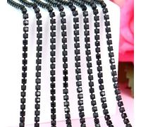 2MM Crystal Rhinestone Close Chain Trim for Sewing Crafts, SS6 Claw Rhinestone Chain for DIY Clothes Jewelry Wedding Party Bouquet Decor (5 Yards, Jet Black)