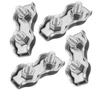 2mm Duplex Wire Rope Clips - A4 316 Marine Grade Stainless Steel Double Bolt Cable Clamps for Boat Rigging, Yacht, Sailing & Outdoor Wire Rope Fastening (Pack of 4)