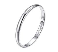 2mm Flat Plain Wedding Band / 925 Sterling Silver Band Personalized/Smooth Dome Ring/Womens Knuckle Rings for Girls Stackable/Dainty Tiny Small Minimalist Band Ring Size 10