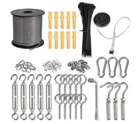 2MM Garden for Climbing Plants,50m Wire Rope Kit,P l a n t W i r e for Climbing Plants,Heavy Duty 304 Stainless Steel Cable Rope, M5 Turnbuckle Tensioner Kit