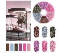 2mm Glass Seed Beads Kit Bracelet Making Kit Small Beads Assortment Colors Craft Loose Beads for Jewelry Making DIY Art Crafts-Dream Space 4-2mm