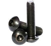 (2mm) M2 x 8 Black 10.9 Grade High Tensile Hex Socket Button Head Screws Self Colour Bolts - 20 Pack