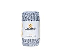 2mm Macrame Cord Cotton with 25 Threads | 100m Twisted Macrame Twine for Crafts | Colored Cotton Rope String for Crafts, Wall Hanging and Plant Hangers | Macrame Supplies | Cordonna | Grey