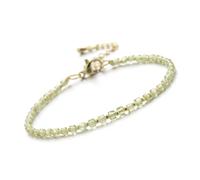 2MM Natural Stone Faceted Cubes And Seed Beads Bracelet With Brass Clasp For Daily Wear Birthday Stone Gift Women,Peridot