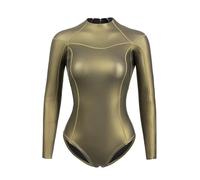 2MM Neoprene Backless Wetsuits Free Diving Swimwear WetSuit Siamese Bikini Stocking Swimsuit Jellyfish Suit Size S-XXL(Gold,M)