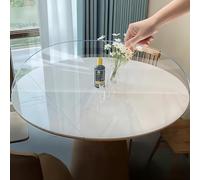 2mm PVC Table Cover - Clear Round Tablecloth, Waterproof & Stain Resistant Soft Glass Heat Resistant Table Protector(Diameter 140cm)