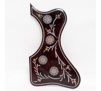 2mm Red Tortoise Acoustic Guitar Pickguard Self Adhesive Floral Scratch Plate Compatible with EJ200 Style Jumbo Folk Guitar 40-41 Inch Guitar Scratch Plate (Right Handed)
