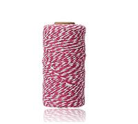 2mm Rose Red and White Cotton String, 100M Cotton Bakers Twine for Gift Packaging, DIY Arts and Crafts, Gardening, Cooking, Tying, Butcher Twine, Baking, Scrapbook, Home Decor and Christmas Ornament