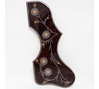 2mm Self Adhesive Acoustic Guitar Pickguard Compatible with Gibson J-200 SJ-200 Style Jumbo Guitar, Printed Floral Tortoise Scratch Plate, Left Hand, Right Hand or Pair (L)