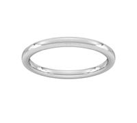 2mm Slight Court Extra Heavy Milgrain Edge Wedding Ring In 18 Carat White Gold - Ring Size K