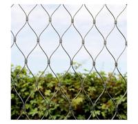 2mm Stainless Steel Wire Mesh Netting 10cm Adjustable Installation for Patios Landscapes Sports Fields 2x7m (6.56x22.96ft) Fine Mesh Grid