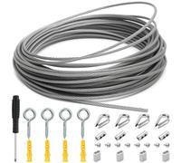 2MM Stainless Steel Wire Rope Kit 15M with Wire Rope Clamp and M2 Thimbles