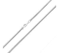 2mm sterling silver 925 Italian round link SNAKE CHAIN necklace bracelet anklet with lobster claw clasp fits Pandora charms - inch 10"/25cm