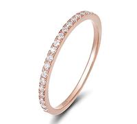 2mm Sterling Silver Silver Wedding Band Cubic Zirconia Half Eternity Stackable Engagement Ring Size 3-13