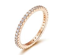 2mm Sterling Silver Silver Wedding Band Cubic Zirconia Half Eternity Stackable Engagement Ring Size 3-13