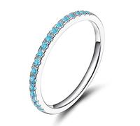 2mm Sterling Silver Silver Wedding Band Cubic Zirconia Half Eternity Stackable Engagement Ring Size 3-13