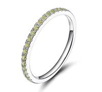 2mm Sterling Silver Silver Wedding Band Cubic Zirconia Half Eternity Stackable Engagement Ring Size 3-13