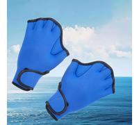 2mm Swim Gloves with Open Finger Webbed Design to Allow Water Flow and Reduce Hand Burden During Swimming, Surfing, and Diving Activities (M blue)