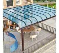 2mm Thick Clear Acrylic Plastic Sheet Polycarbonate Roofing Sheets Acrylic Plastic Sheet Pergola Roofing Canopy Cover Outdoor Awning Shelter for Greenhouse Shed Carport(Blue 1.5x8m/5x26.2ft)