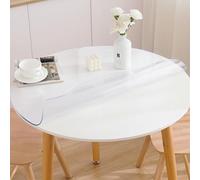 2mm Thick Clear Plastic Tablecloth - Round Waterproof PVC Table Protector, Oil-Proof & Heat Resistant Soft Glass Dining Mat(Diameter 80cm)