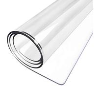 2mm Thick Strong Clear Plastic Table Cloth, 60x100cm/70x150cm/80x200cm Waterproof Clear Table Protector Cover for Dining Table, Non-Slip Heat Resistant Transparent Desk Mat(90x180cm/35.4x70.