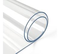 2mm Thick Transparent Waterproof PVC Table Protector | Easy-Cut Clear Desk Pad & Tablecloth | Waterproof Cover for Dining/Kitchen Tables,Offices & Home Furniture,35.43x51.18in/90x130cm