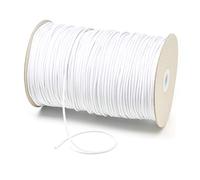 2mm Thin Fine Round Elastic Cord for Sewing DIY, Arts & Crafts, Beading, Haberdashery & Clothing Accessory Premium Quality Made in UK (White, 250 Metres on a Roll)