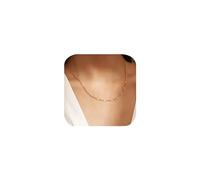 2mm Titanium Steel Unique Snake Chain Thin Necklace for Men Women Stainless Steel 14K Gold Plated Link Classical Curb Chain Necklace Simple Single Stranded Jewelry Chain Necklace 20"
