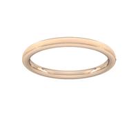 2mm Traditional Court Heavy Matt Centre With Grooves Wedding Ring In 18 Carat Rose Gold - Ring Size L