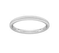 2mm Traditional Court Heavy Matt Finished Wedding Ring In 18 Carat White Gold - Ring Size N