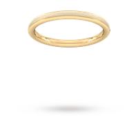 2mm Traditional Court Standard Matt Centre With Grooves Wedding Ring In 18 Carat Yellow Gold - Ring Size M