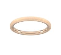 2mm Traditional Court Standard Polished Chamfered Edges With Matt Centre Wedding Ring In 18 Carat Rose Gold - Ring Size J