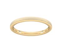 2mm Traditional Court Standard Polished Chamfered Edges With Matt Centre Wedding Ring In 18 Carat Yellow Gold - Ring Size O