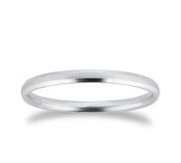 2mm Traditional Court Standard Polished Chamfered Edges With Matt Centre Wedding Ring In Platinum - Ring Size L