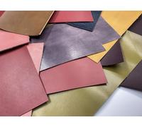 2mm Vegetable Tanned Dyed Cowhide Leather, Large Random Pieces, 1.5kg Pack