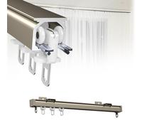 2mm Wall Thickness Ceiling Track 1m6m Hidden Aluminum Curtain Track White Ceiling Mounted Curtain System for Room Divider Ideal for Living Room & Shower (Color: Champagne)
