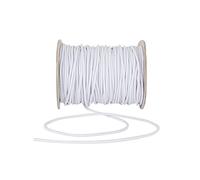 2mm Wide Round Elastic Cord for Sewing Crafting Waistbands Black White - Perfect for Wig Bands Strap Mask Making Dressmaking Accessories Altering Fitting DIY Craft by Discount Fabrics LTD (White,1m)